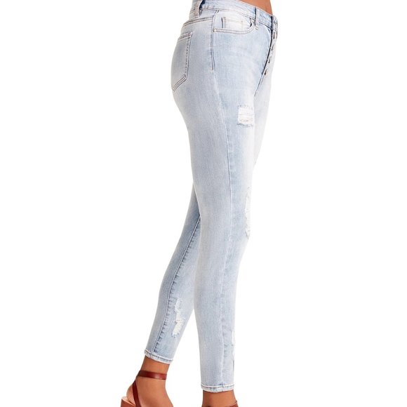NWT STEVE MADDEN Madden Girl Women ICON Ultra High-Rise Ripped Skinny Jeans - Picture 2 of 7